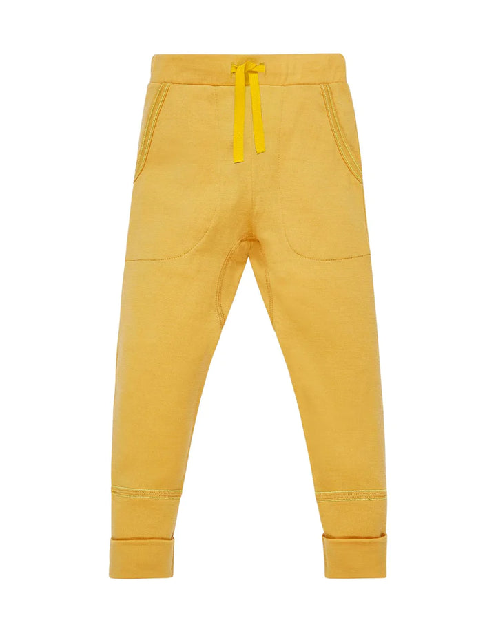 Mjúk barnaföt / ullarföt / merino ullarföt / merino ull / mjúk ullarföt / gular buxur / sinnepsgulur / karrígulur / Smalls Merino / LaríLei / Larí Lei