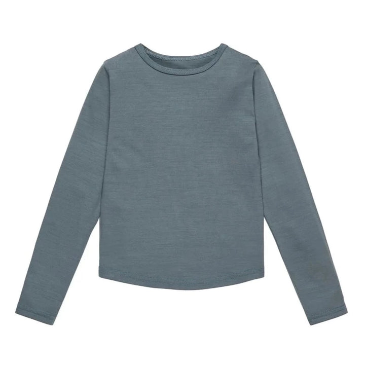 ullarföt, ullarbolur, föðurland fyrir krakka, barnaföt, mjúk barnaföt, blá peysa, merino ull peysa, smalls merino wool, hlý barnföt, larílei, larí lei