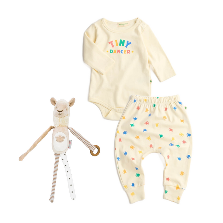 Vistvæn leikföng / eco / leikföng / hrista / lamadýr / nagadót / Samfella / Síðerma samfella / GOTS vottað / lífræn bómull / mjúk barnaföt / barnaföt / Buxur / Harem buxur / kremlitaðar  buxur, ungbarnaföt | LaríLei - Larí Lei | sniðug gjöf / sængurgjöf / skírnargjöf, jólagjöf fyrir börn, jólagjöf,  gjafapakki, gjafapakkar